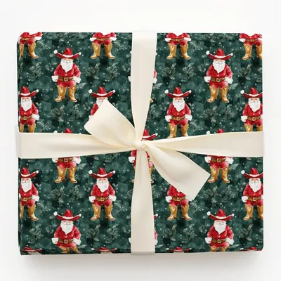 Boots and Bells - Gift Wrap for Christmas, Holidays Wrapping Paper, Christmas Wrapping Paper