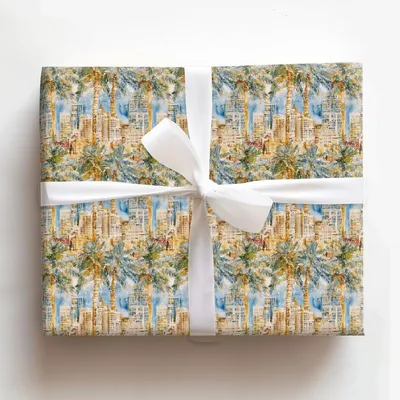 Miami Tinsel - Gift Wrap for Christmas, Holidays Wrapping Paper, Christmas Wrapping Paper