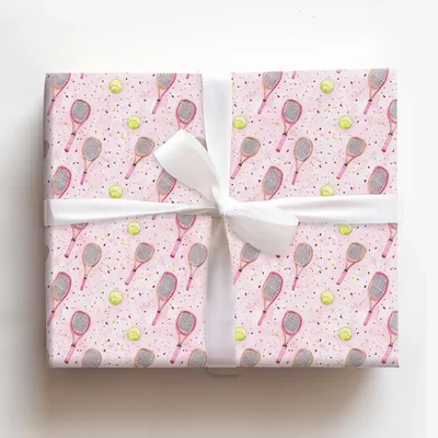 Pink Racket - Gift Wrap for Christmas, Holidays Wrapping Paper, Christmas Wrapping Paper
