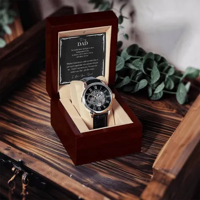 To My Dad Gift Watch Openwork Watch For Dad Father's Day Watch With Message Card Dad Gift From Daughter Dad Gift From Son Dad Birthday Present(1)