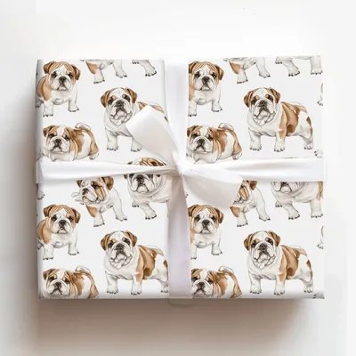 Good Ole Bulldog - Gift Wrap for Christmas, Holidays Wrapping Paper, Christmas Wrapping Paper