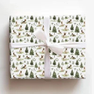 Park Day with the German Shepherds - Gift Wrap for Christmas, Holidays Wrapping Paper, Christmas Wrapping Paper
