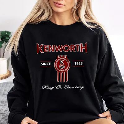Kenworth Logo Sweatshirt – Since 1923 Classic Trucker Sweatshirt,Red Kw Graphic Sweatshirt,Keep On Trucking,Semi Truck Unisex