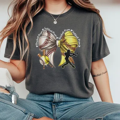 Softball And Baseball Mom Coquette T-Shirt Baseball T-Shirt Softball Coquette T-Shirt Softball Mom T-Shirt Baseball Mom T-Shirt