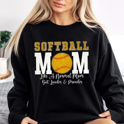 Softball Mom Digital Graphic Printed Sweatshirt Loud And Proud Softball Mama Womenswearfor Men For Women Menswear