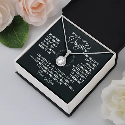 To My Beautiful Daughter Love Knot Necklace, Gift For Daughter From Mom, Daughter's Birthday, Daughter's Graduation, Daughter Jewelry - Daughter Mother Necklace, Daughter Gift From Mom -daughter Birthday Gift, Daughter Graduation Gift