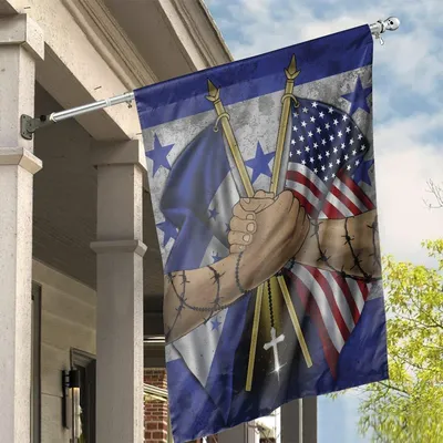 Honduran Handshake American Flag, , House Flag Decoration Vertical House Flag