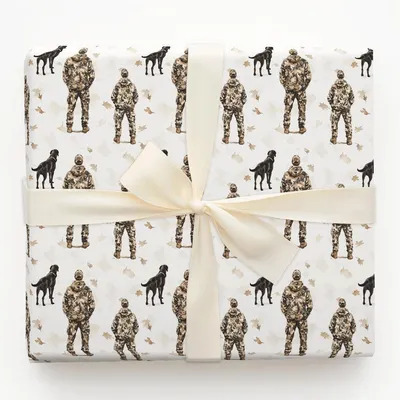 Hunting Is on Pops - Gift Wrap for Christmas, Holidays Wrapping Paper, Christmas Wrapping Paper