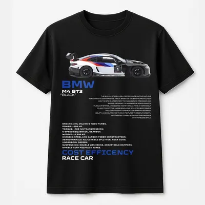 Bmw M4 Gt3 Unisex T-Shirt Motorsport Kapuzen, Rennwagen Geschenk FüR Auto Liebhaber, Vintage Racing Style