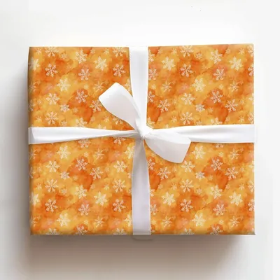 Orange Soda Snow - Gift Wrap for Christmas, Holidays Wrapping Paper, Christmas Wrapping Paper