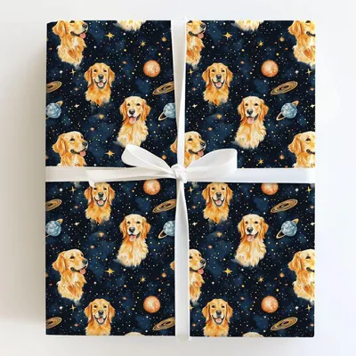 Space Retriever - Gift Wrap for Christmas, Holidays Wrapping Paper, Christmas Wrapping Paper