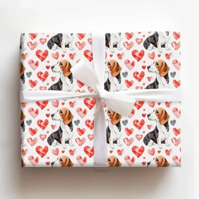 Beagle Valentine - Gift Wrap for Christmas, Holidays Wrapping Paper, Christmas Wrapping Paper