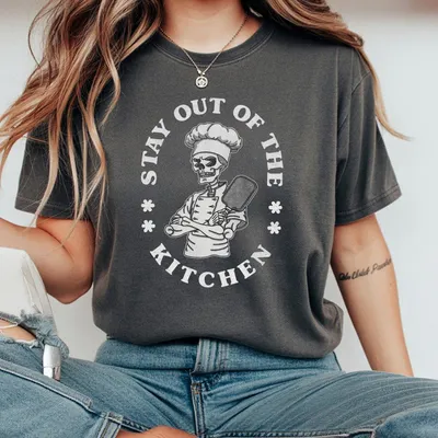 Stay Out Of The Kitchen Pickleball T-Shirt Pickleballer T-Shirt Pickle Ball Gift Funny Pickleball T-Shirt Skeleton T-Shirt