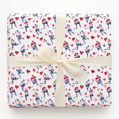 Hearts on Ice - Gift Wrap for Christmas, Holidays Wrapping Paper, Christmas Wrapping Paper