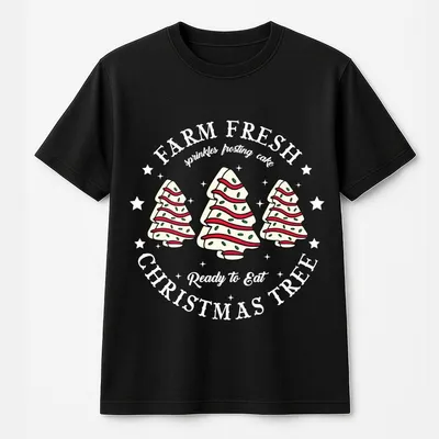 Farm Fresh Christmas Tree T-Shirt  ,Christmas Tree Cake T-Shirt, Christmas Cake T-Shirt,Christmas