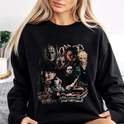 Vintage What Is Your Creepiest Nightmare Graphic Sweatshirt Scary Movies Sweatshirt Sweatshirt Graphic Sweatshirt