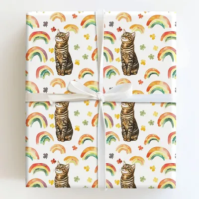 Rainbows with the American Wirehair - Gift Wrap for Christmas, Holidays Wrapping Paper, Christmas Wrapping Paper