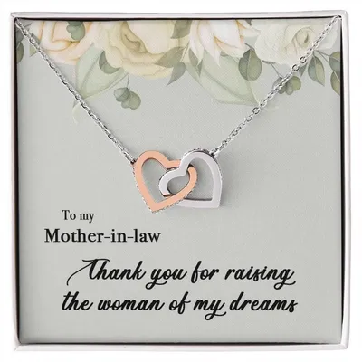 To My Mother In Law Thank You For Raising The Woman Of My Dreams Interlocking Hearts Necklace