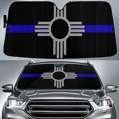 New Mexico State Subdued Flag Grey And Blue Printed Car Sun Shades Cover Auto Windshield PrintSyde
