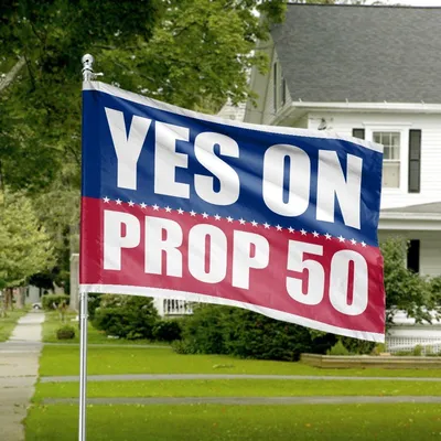 Yes On Prop 50 Horizontal House Flag, Political Campaign Patriotic Support Flag Horizontal House Flag