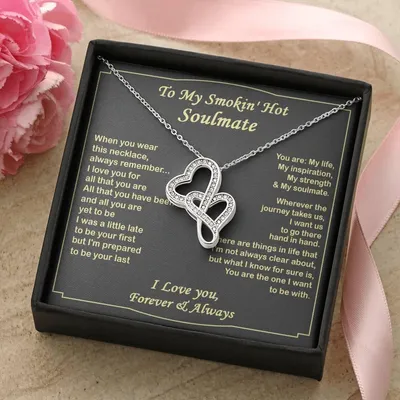 Gift For Your Soulmate - You Are My Inspiration 1 - Double Hearts Double Hearts Necklace