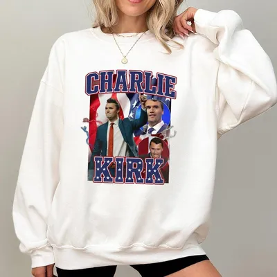 Charlie Kirk Patriot Memorial Sweatshirt Vintage Cotton Graphic Sweatshirt American Flag Eagle Tribute Top Freedom