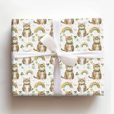 Rainbows with the Bengal - Gift Wrap for Christmas, Holidays Wrapping Paper, Christmas Wrapping Paper