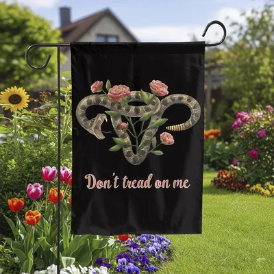 Don'T Tread On Me Garden Flag, Gadsden Snake House Flag, Floral Political Yard Decor Vertical Garden Flag