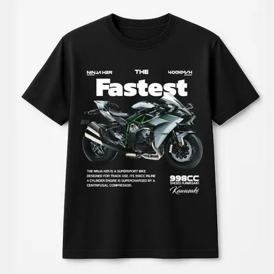 Kawasaki The Ninja H2r Back Print 90s Car T-Shirt Menswear Top, Unisex Trending T-Shirt, T-Shirt