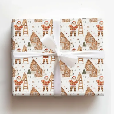 Santa Builds It - Gift Wrap for Christmas, Holidays Wrapping Paper, Christmas Wrapping Paper