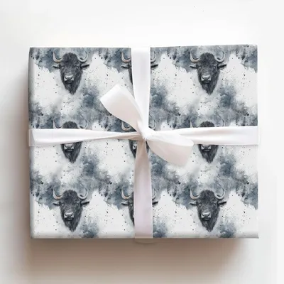 Buffalo Grey - Gift Wrap for Christmas, Holidays Wrapping Paper, Christmas Wrapping Paper