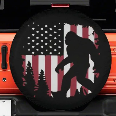 Wolf Howling Moon Spare Tire Cover, Night Sky Graphic, All Weather Vinyl, Universal Fit For Truck 4x4, Off-Road, Camera Hole Ready Spare Tire Cover