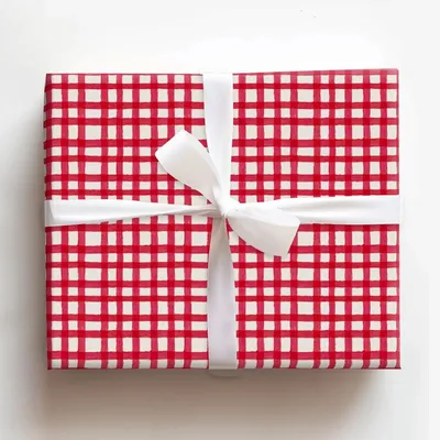 Red Christmas Plaid - Gift Wrap for Christmas, Holidays Wrapping Paper, Christmas Wrapping Paper