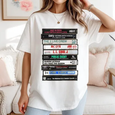 Hip Hop Cassettes Tape T-Shirt Hip Hop T-Shirt Unisex T-Shirt Graphic Classic Hip Hop Music Unisex  T-Shirt