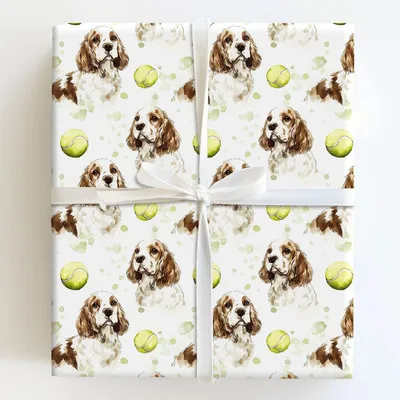 Spaniel Serve - Gift Wrap for Christmas, Holidays Wrapping Paper, Christmas Wrapping Paper