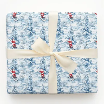 Paddle Point Santa - Gift Wrap for Christmas, Holidays Wrapping Paper, Christmas Wrapping Paper