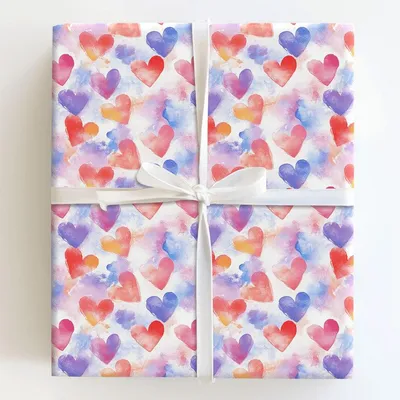 Pastel Hearts - Gift Wrap for Christmas, Holidays Wrapping Paper, Christmas Wrapping Paper