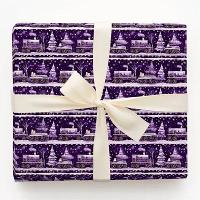 Midnight Train - Gift Wrap for Christmas, Holidays Wrapping Paper, Christmas Wrapping Paper