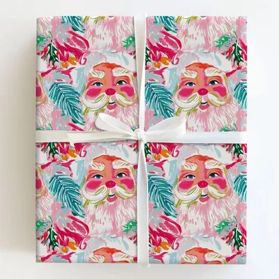 Coastal Claus - Gift Wrap for Christmas, Holidays Wrapping Paper, Christmas Wrapping Paper