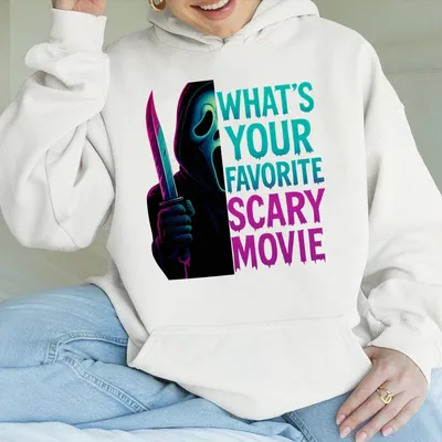 Horror Movie Hoodie Jason Freddy Chucky Pennywise Michael Myers Neon Graphic Hoodie Scary Halloween Unisex Casual Top