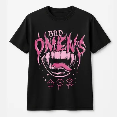 Bad Omens Pink Flame T-Shirt Gothic Graphic ,Streetwear Vintage Style Top For Men And Women