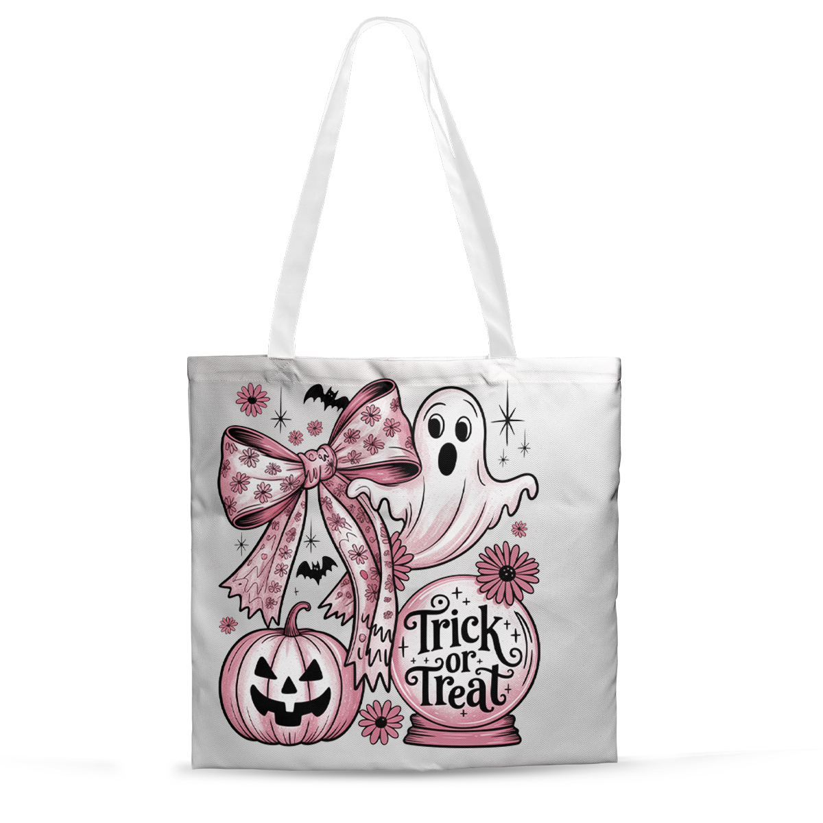 BOO Halloween Tote Bag – Cute Ghost Canvas Reusable Bag