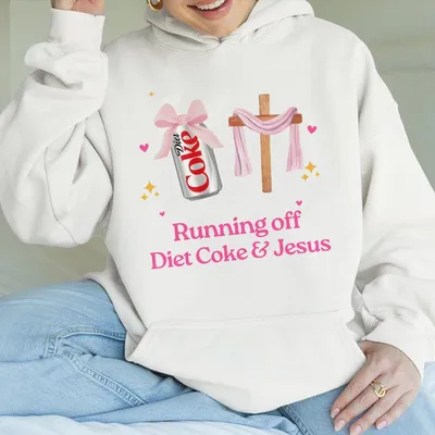 Running Off Diet Cokke Jesus Hoodie Christian Hoodie Vintage I Love Jesus Hoodie Jesus Design 2025 Gift For Men