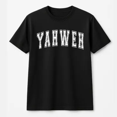 Yahweh T-Shirt Casual Christian Letter Print T-Shirt Religious Gift For Women & Men